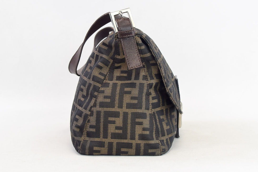 Miniatura: FENDI Womens Baguette Zucca Jacquard Shoulder Bag Adjustable Leather Strap