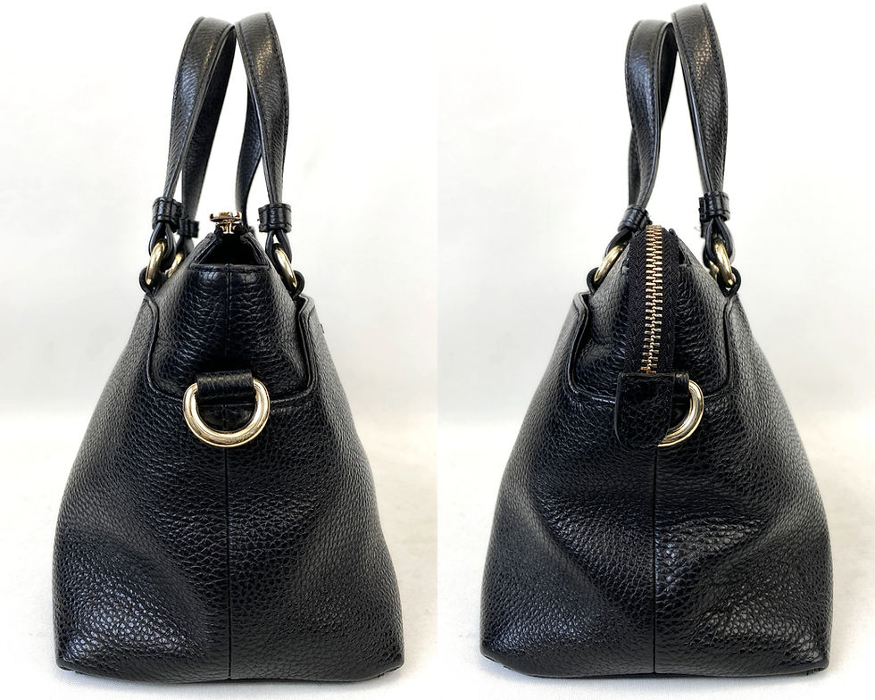Thumbnail: VERSACE Collection Black Pebble Leather Two Handle Crossbody Bag Satchel