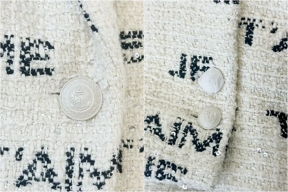 Thumbnail: L’AGENCE Chamberlain Blazer 10 Ivory Black Paris J’taime Jacket Tweed Sequin