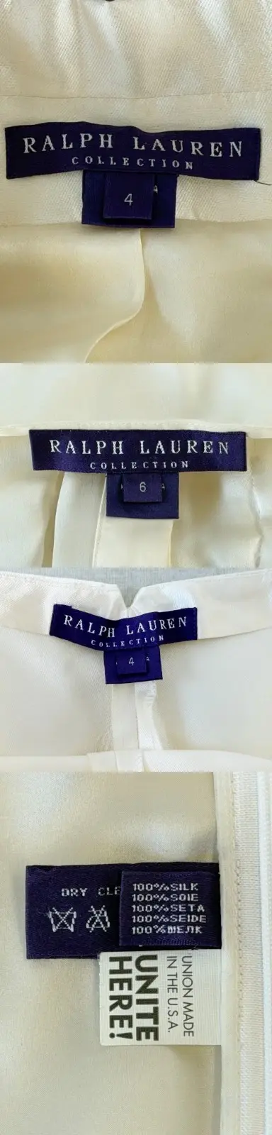 縮圖：RALPH LAUREN Collection 3PCS Pants Suit Jacket Ruffle Blouse 4 6 Ivory