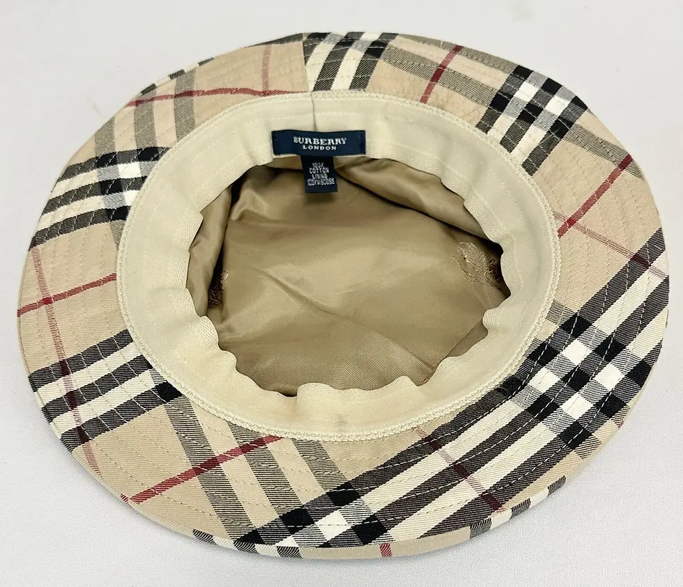 Thumbnail: BURBERRY Cotton House Check Plaid Bucket Hat Large Archive Beige