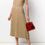 Miniatura: MARNI Gold Metallic Pleated Elastic Waistband A Line Skirt 38 2