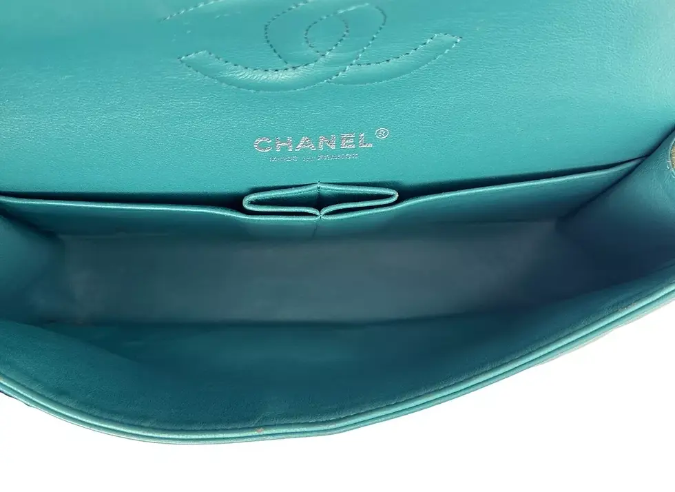 Hình thu nhỏ: CHANEL Shoulder Bag Lambskin Quilted Double Flap Classic Medium Tricolor RARE