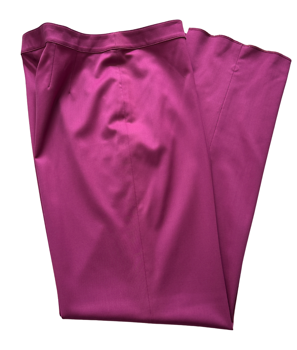 縮圖：ST. JOHN Wool Crepe Straight Leg Pants Trousers 14 Magenta Side Zipper
