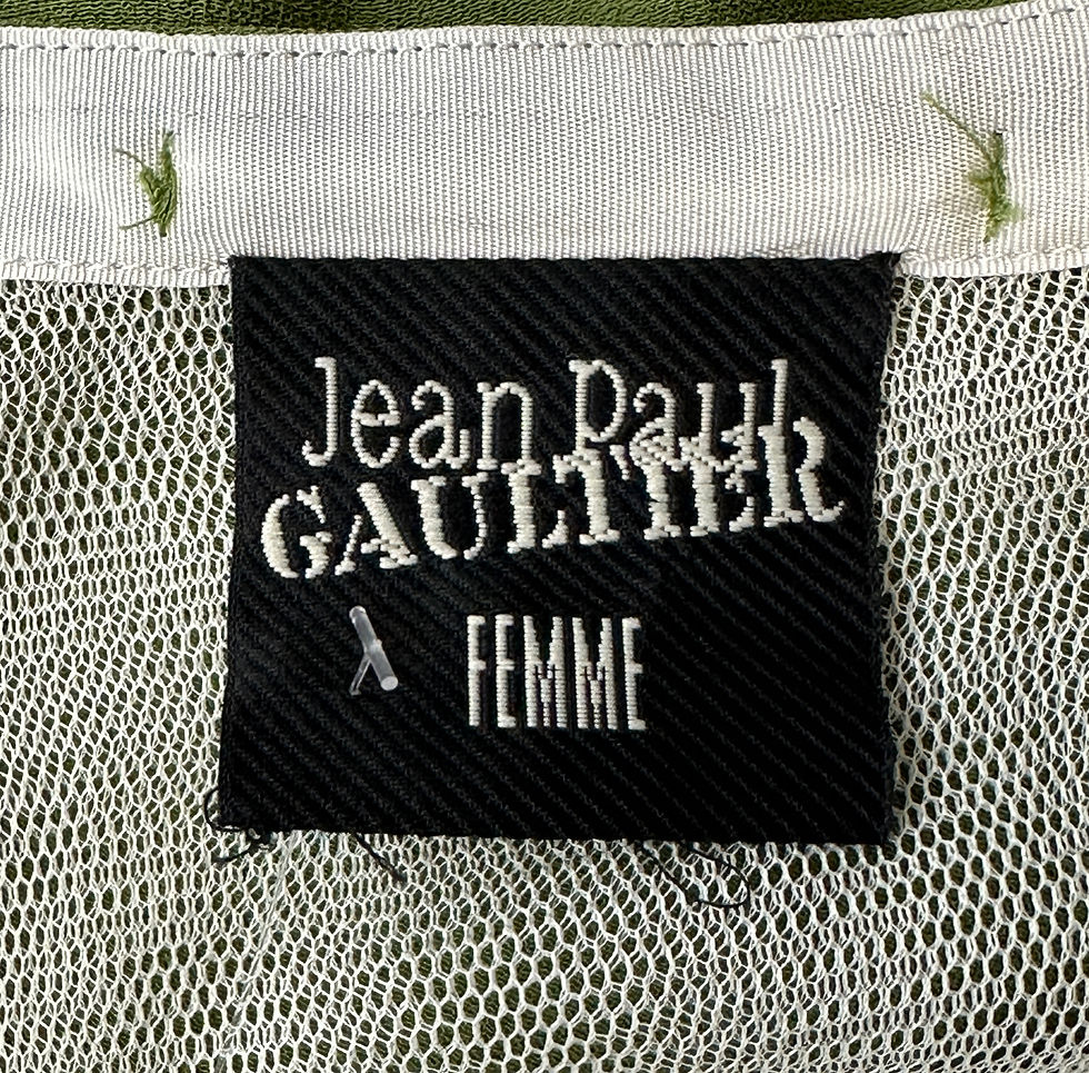 Hình thu nhỏ: JEAN PAUL GAULTIER JPG Mesh Asymmetrical Skirt Cinching Floral Details