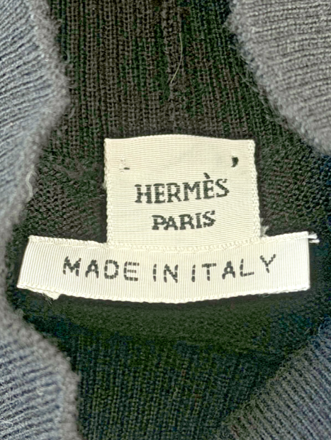 Thumbnail: HERMES Turtleneck Long Sleeve Jumper Top 38 6 US Black Ribbed Knit