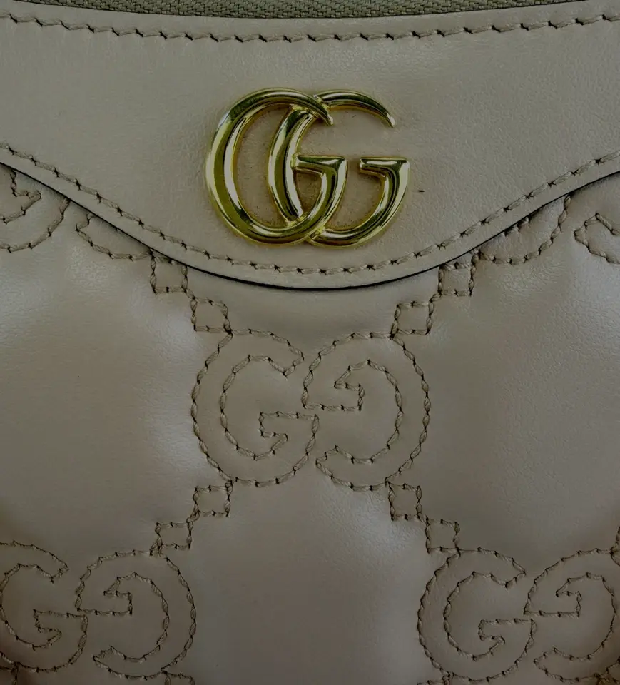 Thumbnail: GUCCI GG Matelasse Small Shoulder Bag Gold Chain Crossbody Strap Nude Pink