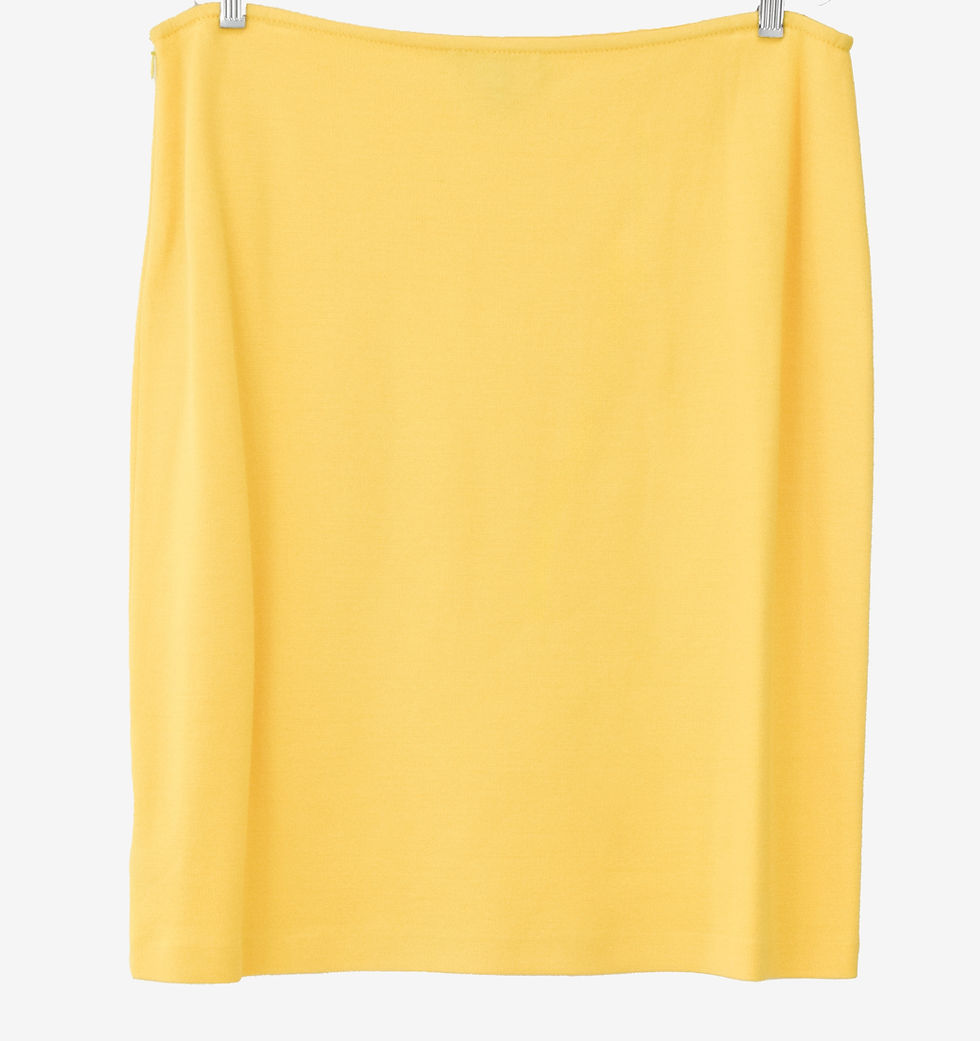 Thumbnail: ST. JOHN Boucle Knit 2pcs Jacket Skirt Suit 14 Yellow Pockets Knee Length Set