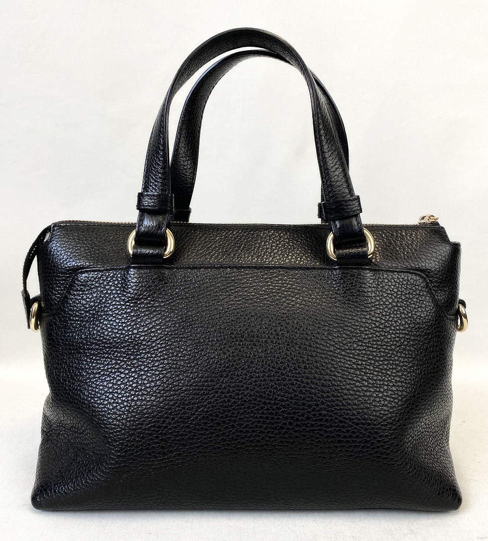 Thumbnail: VERSACE Collection Black Pebble Leather Two Handle Crossbody Bag Satchel