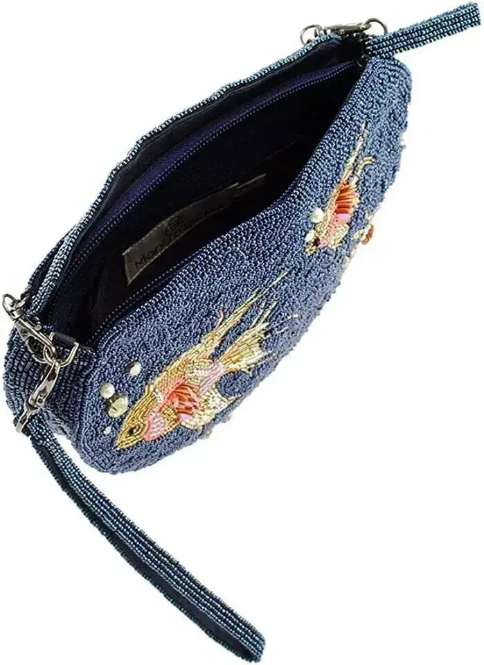 Thumbnail: MARY FRANCES No Filter Fish Bowl Beaded Embellished Crossbody Bag Blue Multi