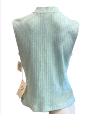 縮圖：ST. JOHN Knit Artic Blue Basic Turtle Neck M Medium Shell Tank Top Vintage
