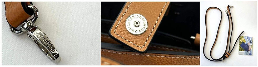 Thumbnail: NEW BRIGHTON Ferrara Teena Mini Leather Tote Bag Caramel Strap Bag Cross body