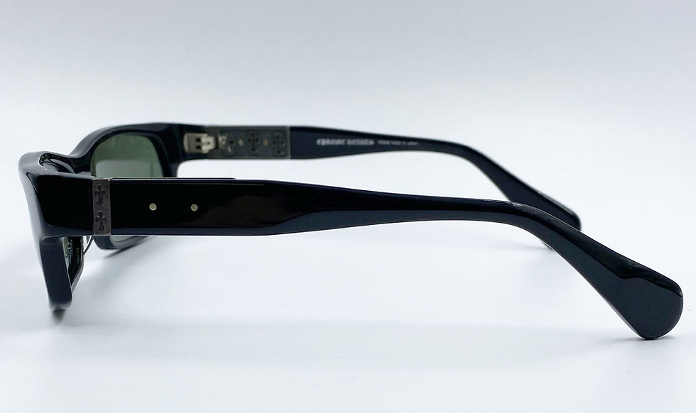 Hình thu nhỏ: Vintage CHROME HEARTS Dismembered Black Frame Green Lens Sunglasses 55-16-136