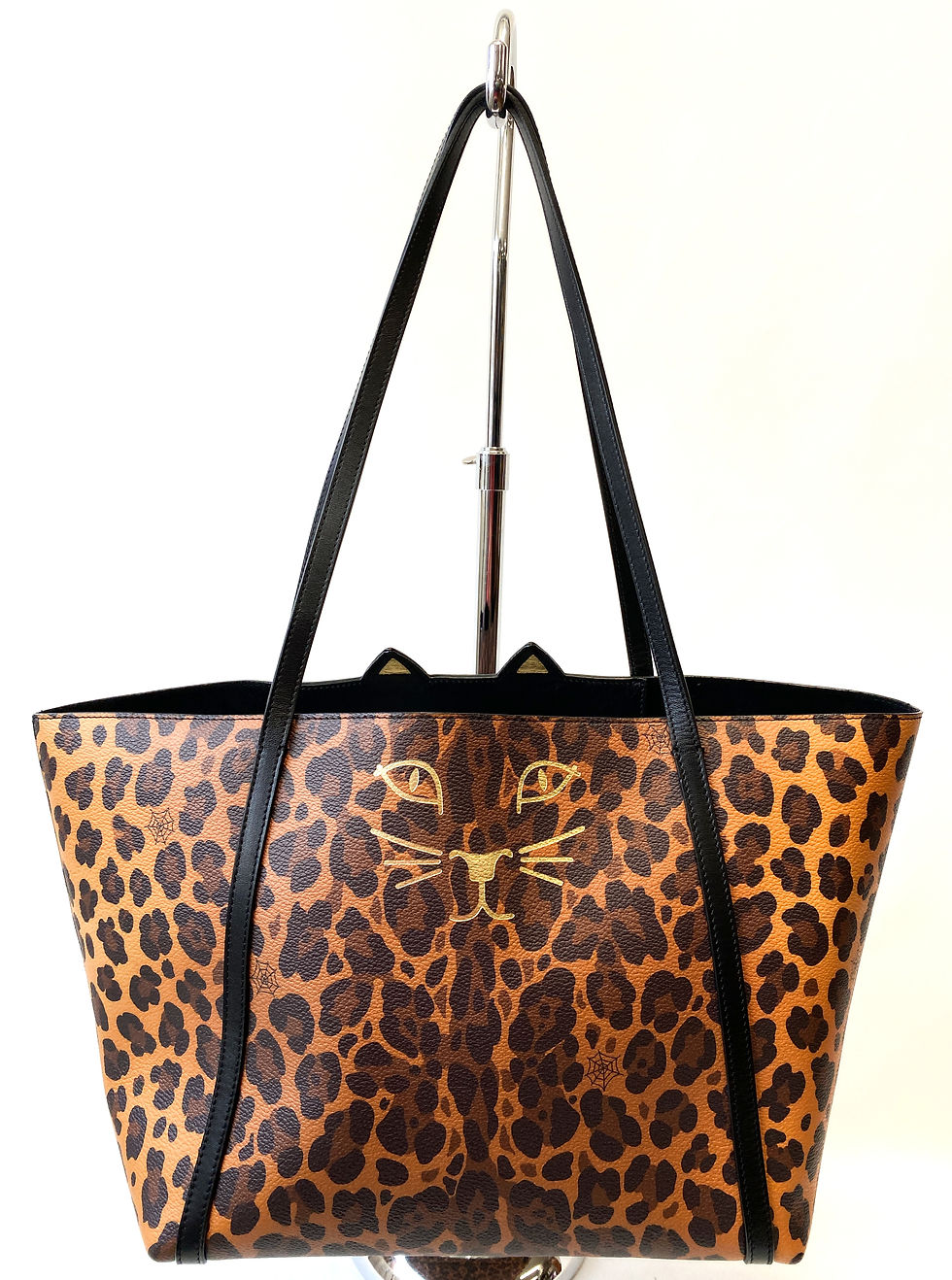 Miniatura: CHARLOTTE OLYMPIA Feline Kitty Cat Leopard Print Shopper Leather Mini Tote
