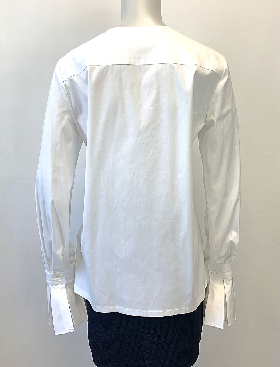 Miniatura: CAROLINA HERRERA White Cotton Button Down Shirt Ruffle Sleeve Blouse 10 Medium