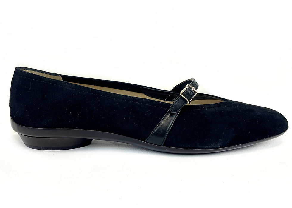 Thumbnail: NEW SALVATORE FERRAGAMO Audrey Suede Ballet Flat 9.5C Black Buckle Leather Strap