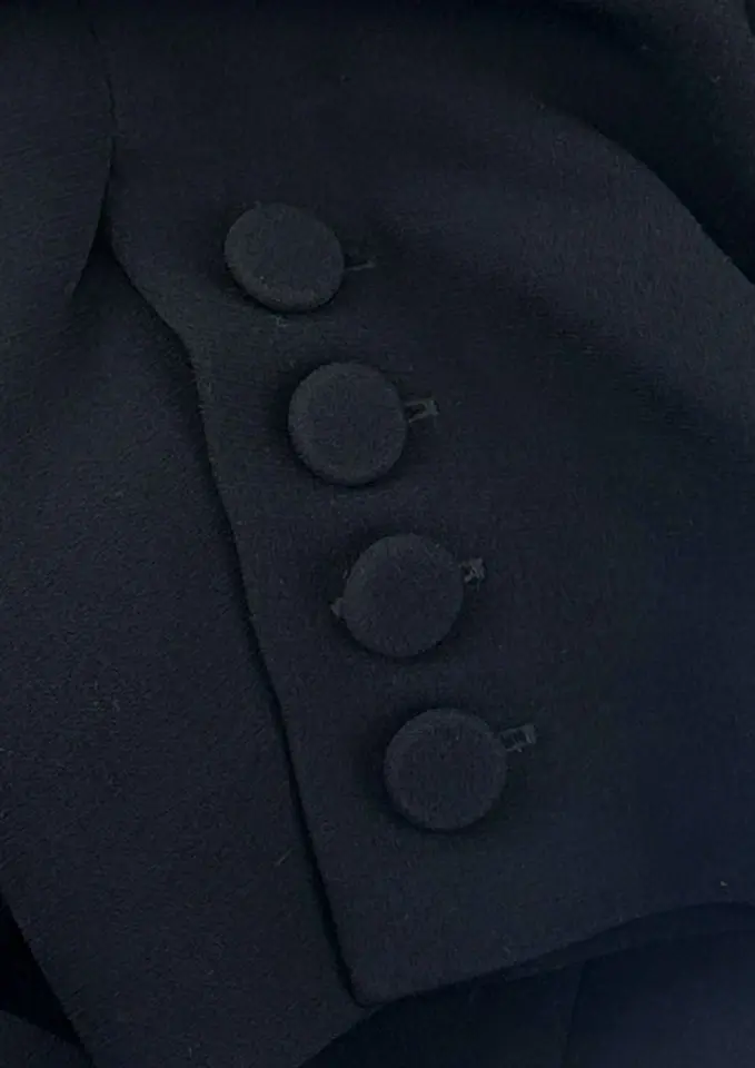 Miniatura: CINQ A SEPT Lila Love Note Blazer Jacket Large Black Embroidered Word NEW