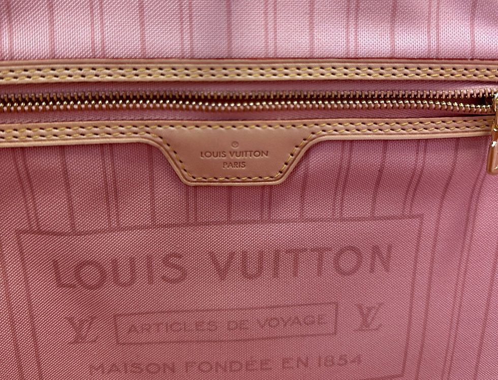 Miniatura: LOUIS VUITTON Damier Azur Canvas Tahitienne Neverfull Tote MM Rose N41050
