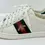 Thumbnail: GUCCI Ace Bee Embroidered Low Top Sneakers 37.5 White Red Green Web Leather