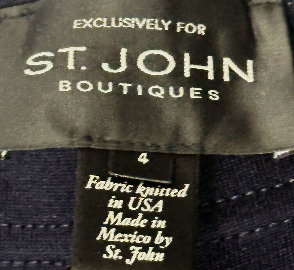 縮圖：NEW ST. JOHN Leggings Wool Leather Trim 4 Navy Elastic Waist Ankle Vent $595