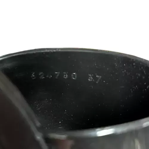 Thumbnail: GUCCI Women's Block Heel Platform Logo Slide Sandals Black Rubber Slip On 37