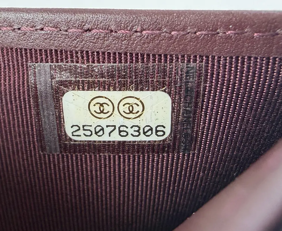 Thumbnail: CHANEL Matelassé Caviar Leather Quilted Tri-Fold Wallet Black Burgundy