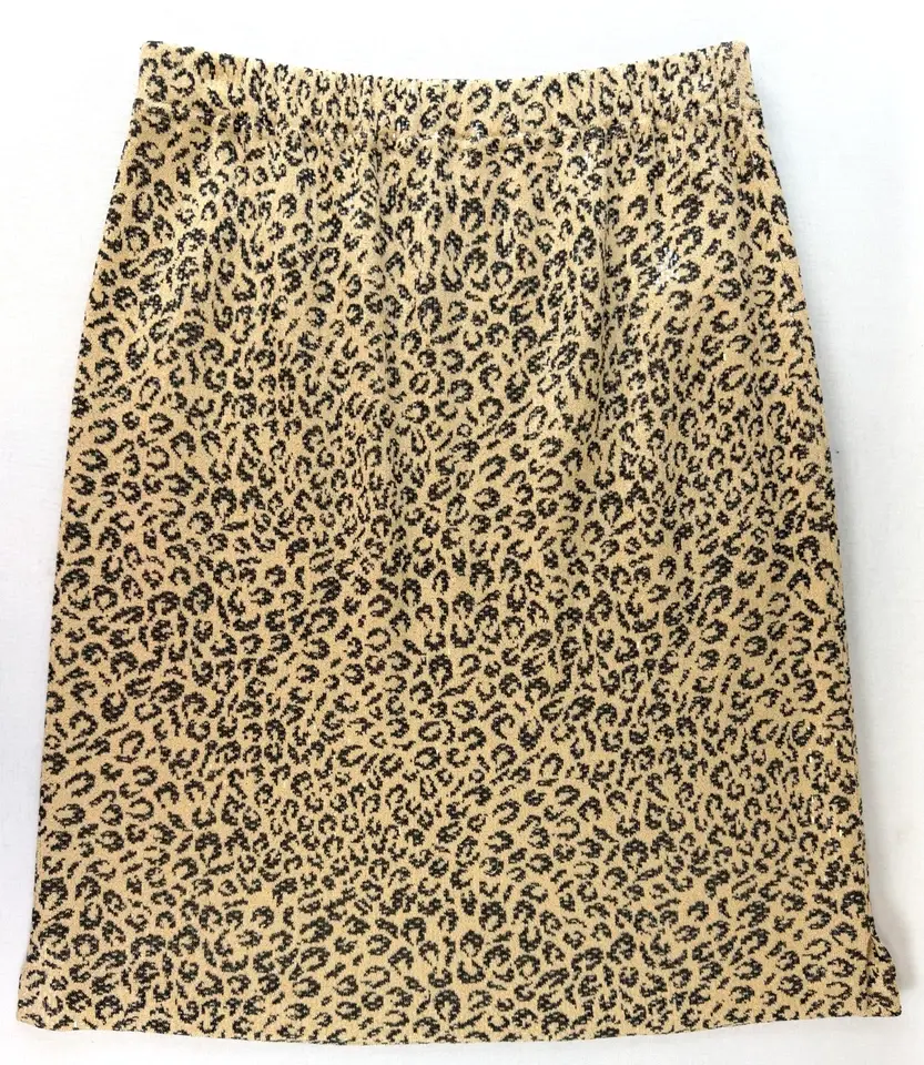 Thumbnail: NWOT ST. JOHN EVENING Leopard 2PCS Tan Jacket/Skirt Shimmery Sequin Beads 2 XS