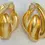 Thumbnail: CULT GAIA Audrina Metal Drop Clip On Oversize Earrings Gold Pleated Classic