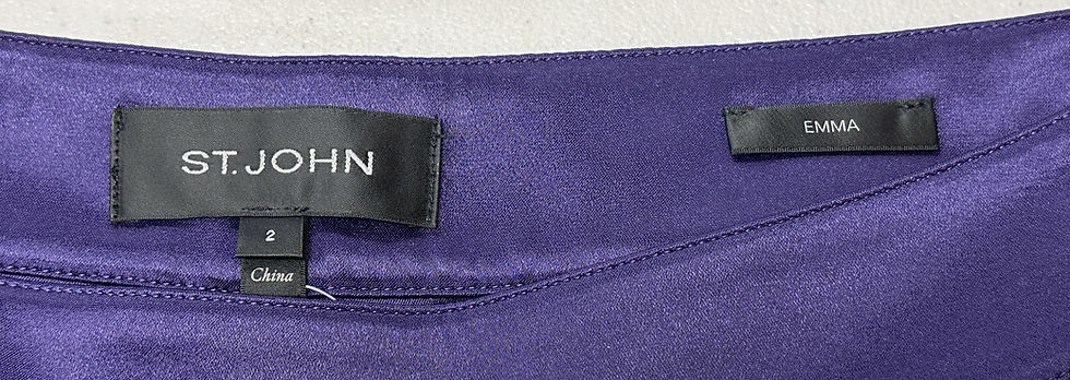 Miniatura: ST. JOHN Emma Liquid Satin Pull-On Pants 2 Purple Straight Leg Classic $595