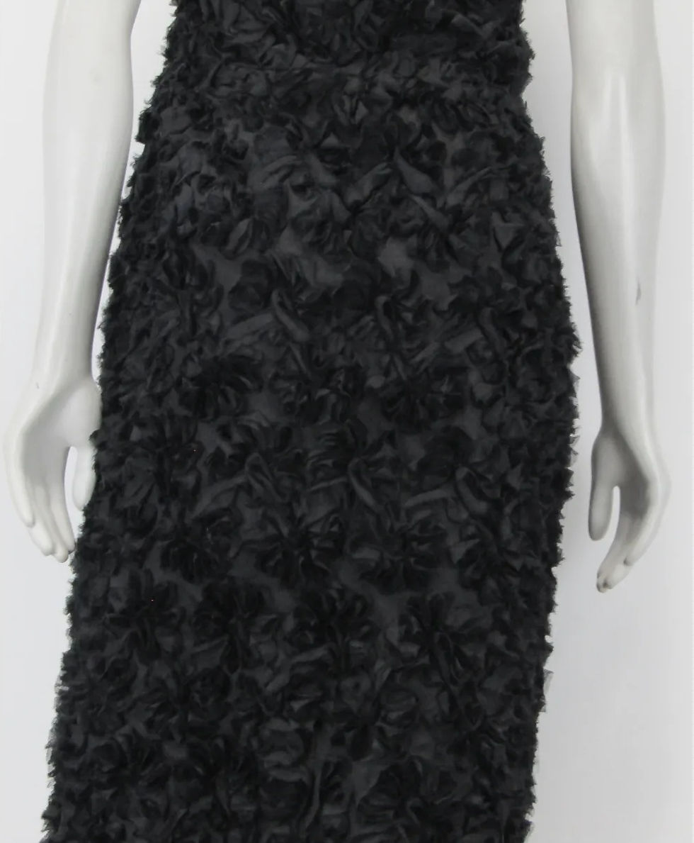 Thumbnail: ST JOHN COUTURE Black Ruffled Sleeveless Knee Length Party Cocktail Dress 12