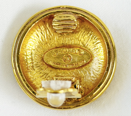 Thumbnail: CHANEL Coco Mark Gold Plated CC Clip On Button Earrings 1980s RARE