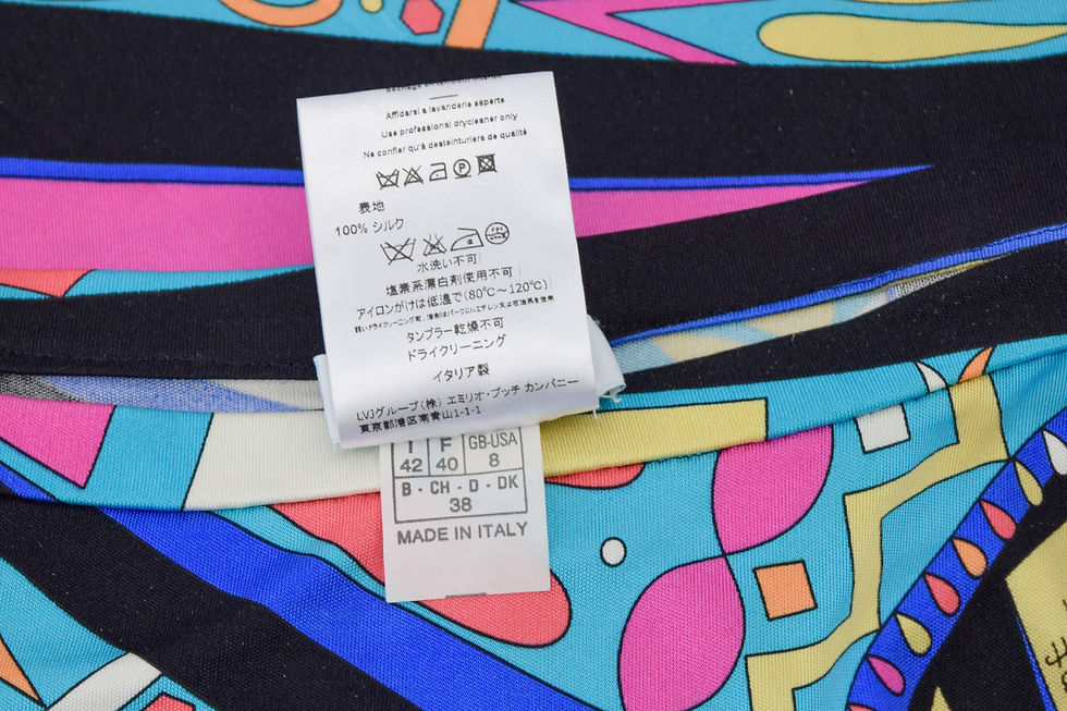 Miniatura: EMILIO PUCCI Silk Knee Length Skirt 8 Multicolor Geometric Pattern Waist Belt
