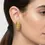 Miniatura: ST. JOHN Vintage Clip On Earrings Chunky 22k GP Gold Heavy Shell Signed 1980s