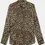 縮圖：NWOT THE KOOPLES Silk Satin Leopard Print Button Collared Blouse Black Brown S