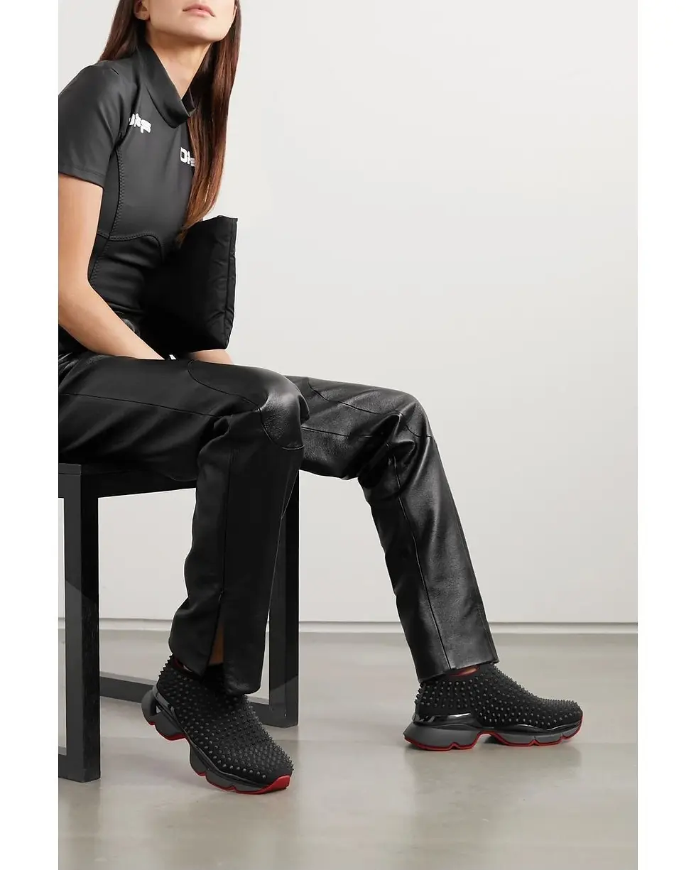 Thumbnail: CHRISTIAN LOUBOUTIN Men Spike Sock Neoprene Donna Men Sneakers 42 9 Black