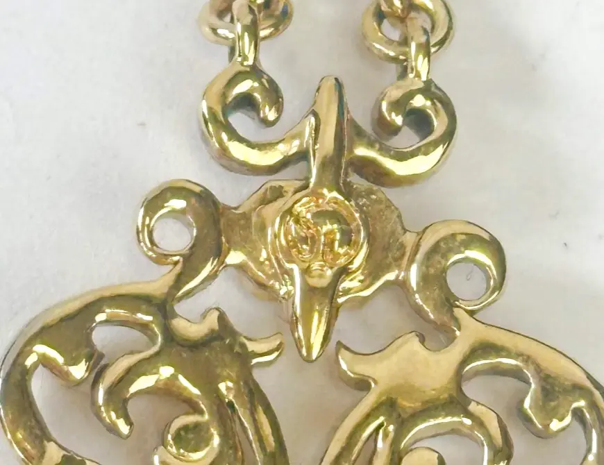 縮圖：NEW Vintage ST. JOHN Gold Tone Rhinestone Dangling Drop Earrings 22K Gold Plated