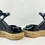 Thumbnail: GUCCI Hollie Espadrille Wedges Sandals 36 Black Patent Leather Ankle Strap 6 US