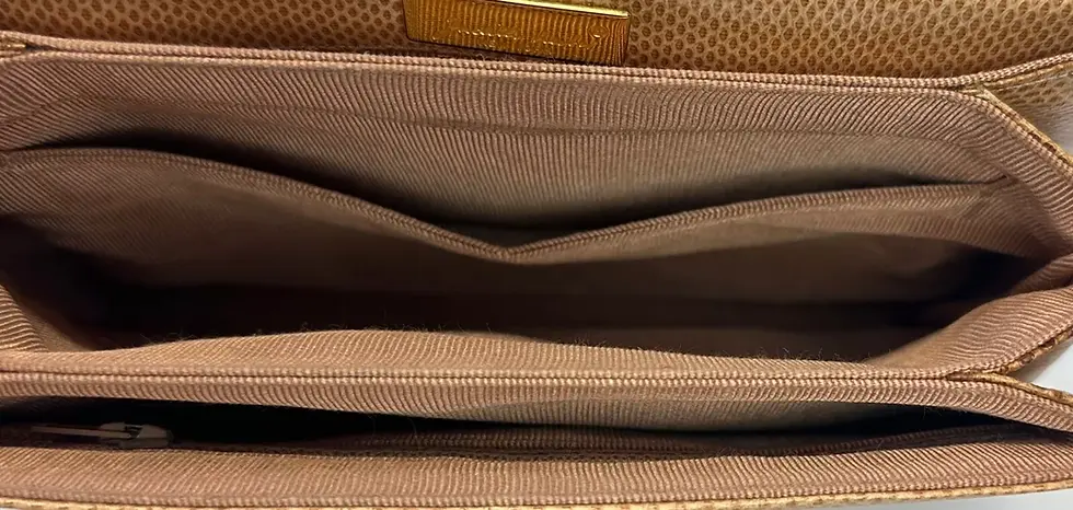 Hình thu nhỏ: JUDITH LEIBER Lizard Leather Handbag Small Tan Tassel Rope Strap 1990s