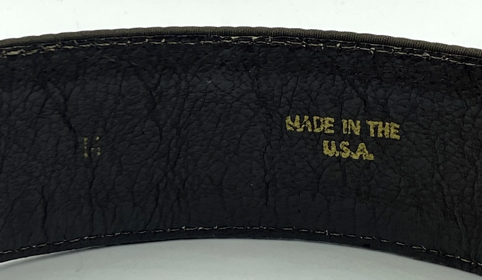 Miniatura: OSCAR DE LA RENTA Satin Brown Green Wide Rectangle Buckle Waist Belt Medium