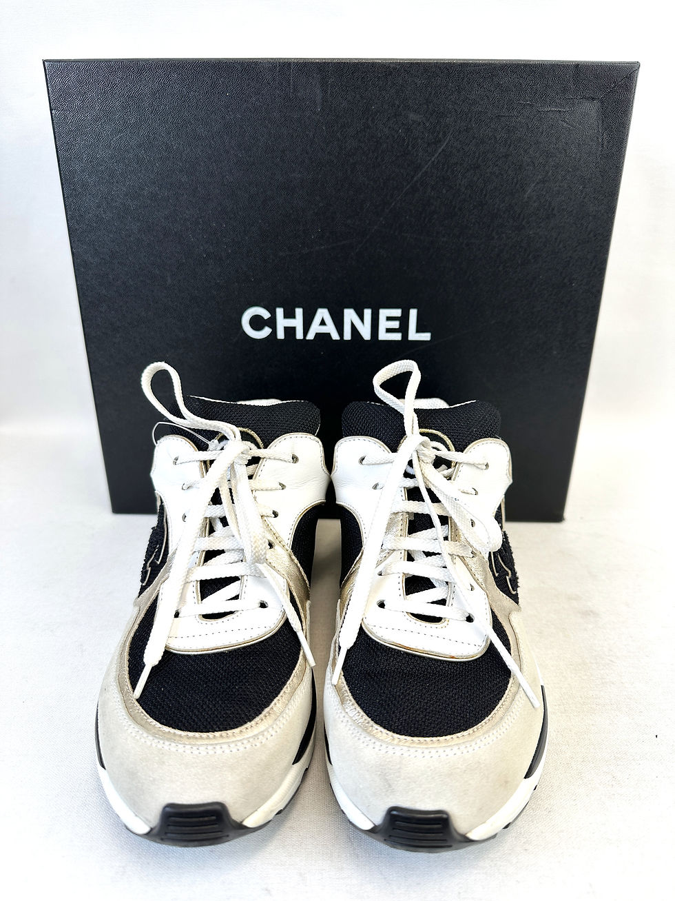 Miniatura: CHANEL Multicolor CC Suede Leather Sneakers 39.5