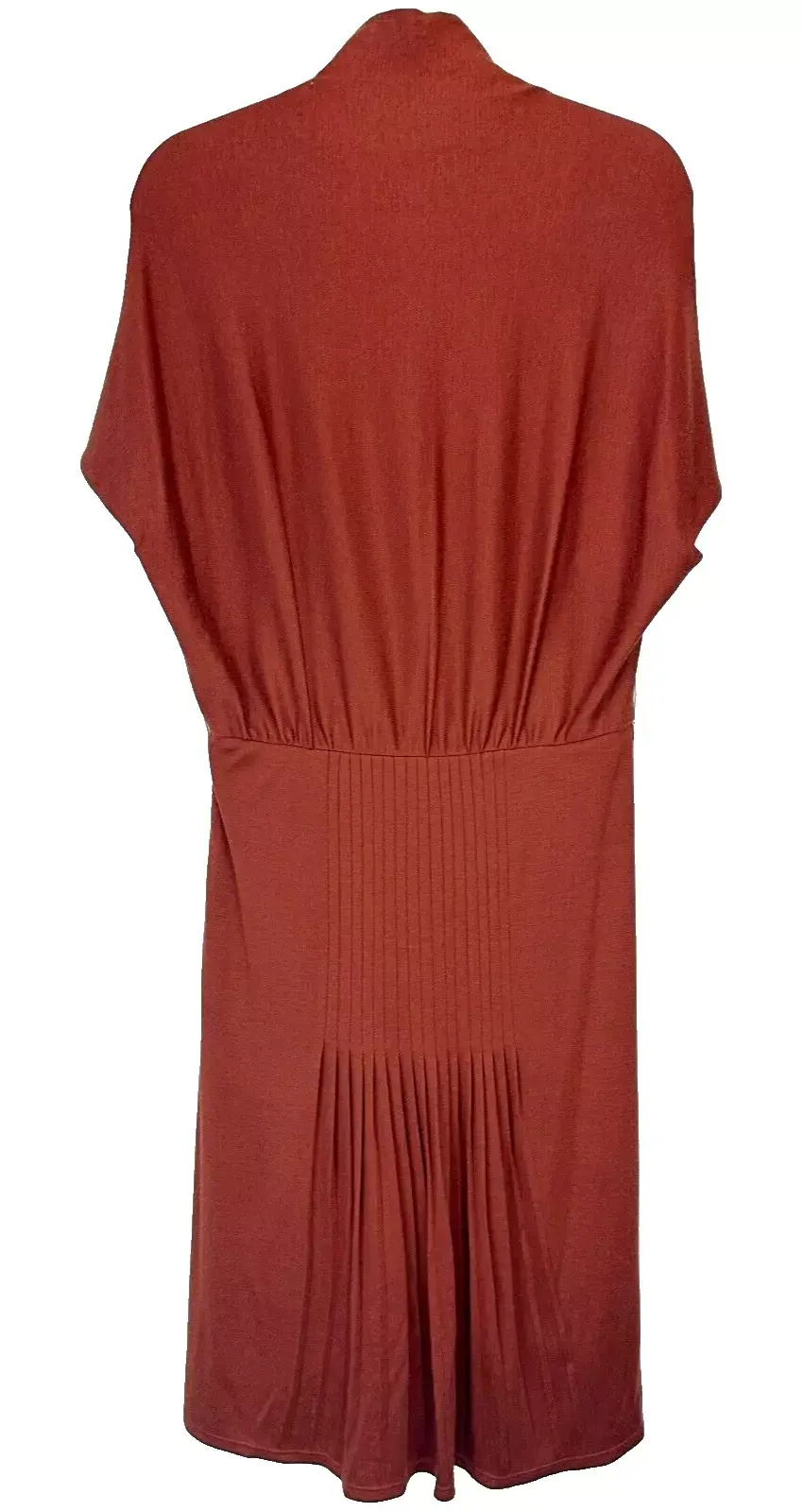 Hình thu nhỏ: AKRIS Cashmere Silk Dress Terra Cotta Belted Mock Neck Fall 2008
