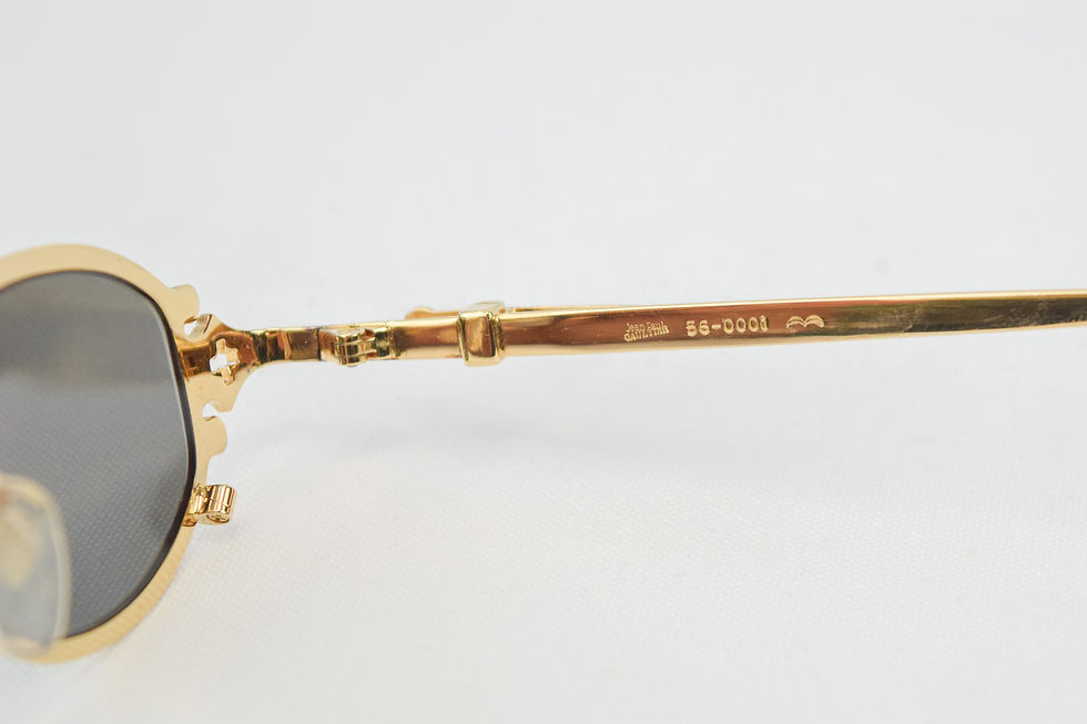 Hình thu nhỏ: JEAN PAUL GAULTIER Round Sunglasses Gold Frame Gray Lenses 56-0001 RARE