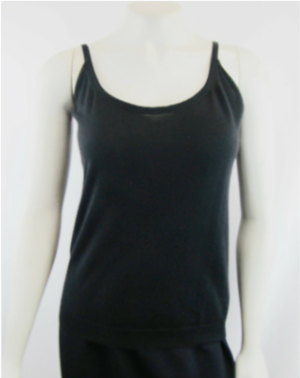 Thumbnail: YSL YVES SAINT LAURENT Cashmere Blend Tank Top Medium Black Spaghetti Strap