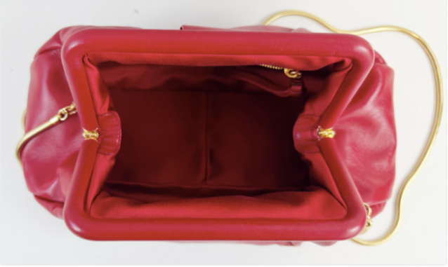 Thumbnail: MIU MIU Napa Borsa Cerniera Fuoco Red Frame Clutch Bag Crossbody Strap OZ