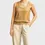 Thumbnail: NWT ST. JOHN Basics Knit Vintage Tank Shell Scoop Neck Gold M Shimmer Medium