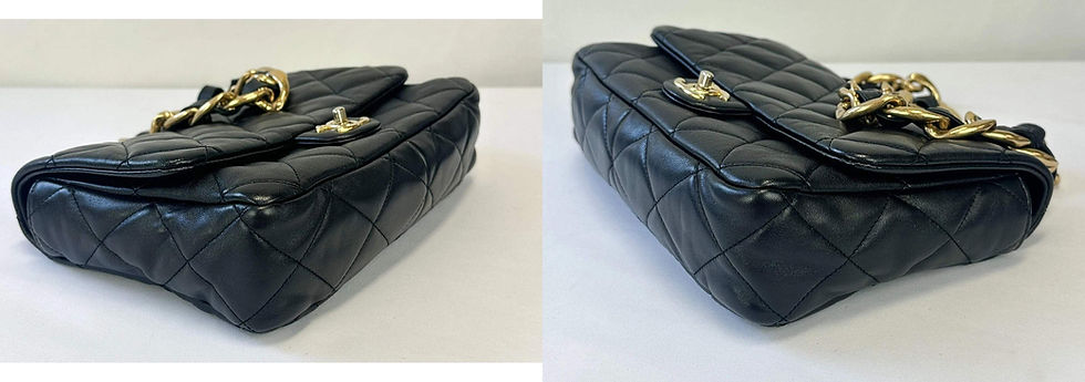 Miniatura: CHANEL Funky Town Lambskin Leather Flap Bag Large Black Gold Chain Shoulder