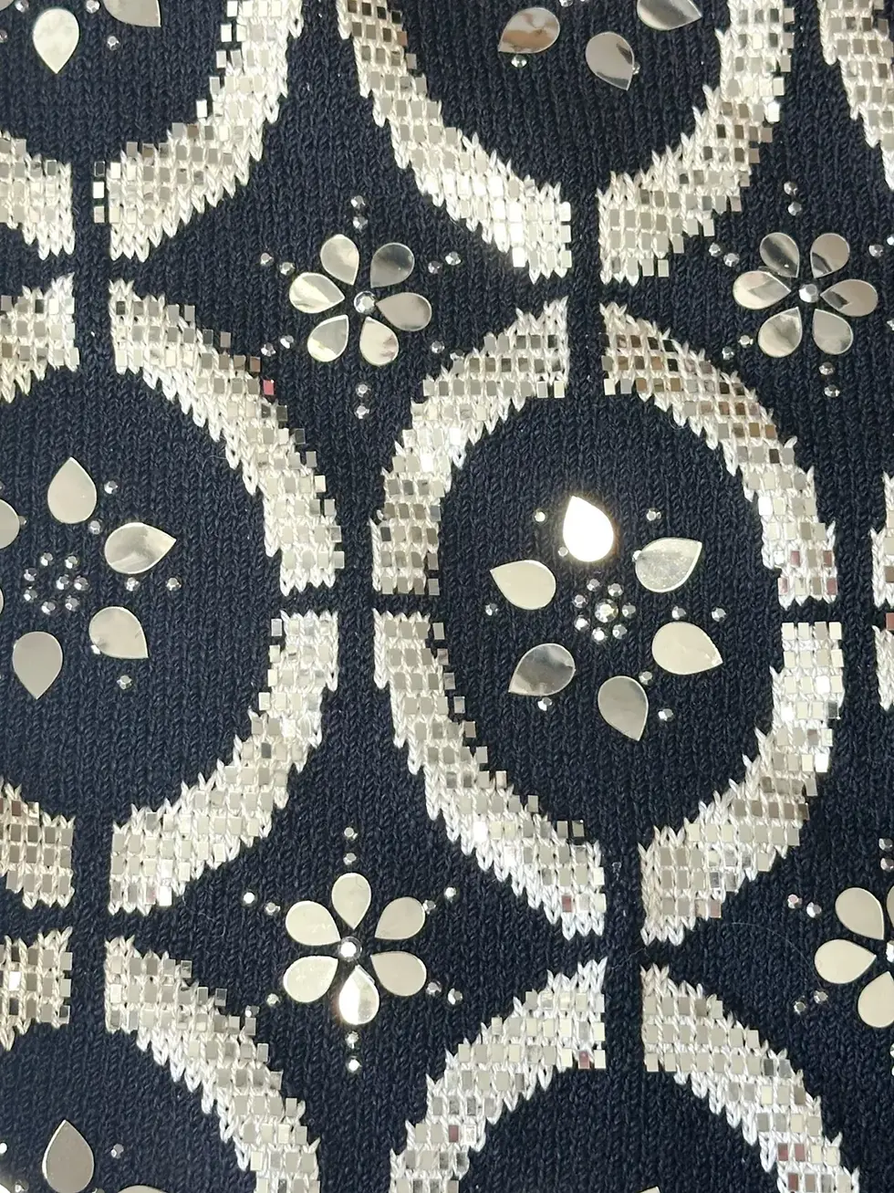 Miniatura: ST. JOHN Evening Santana Knit Jacket 2 Black Mirror Embellished Paillettes