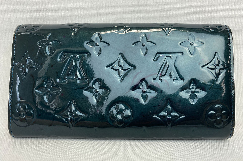 Miniatura: LOUIS VUITTON Portefeuille Teal Monogram Vernis Leather Sarah Long Wallet