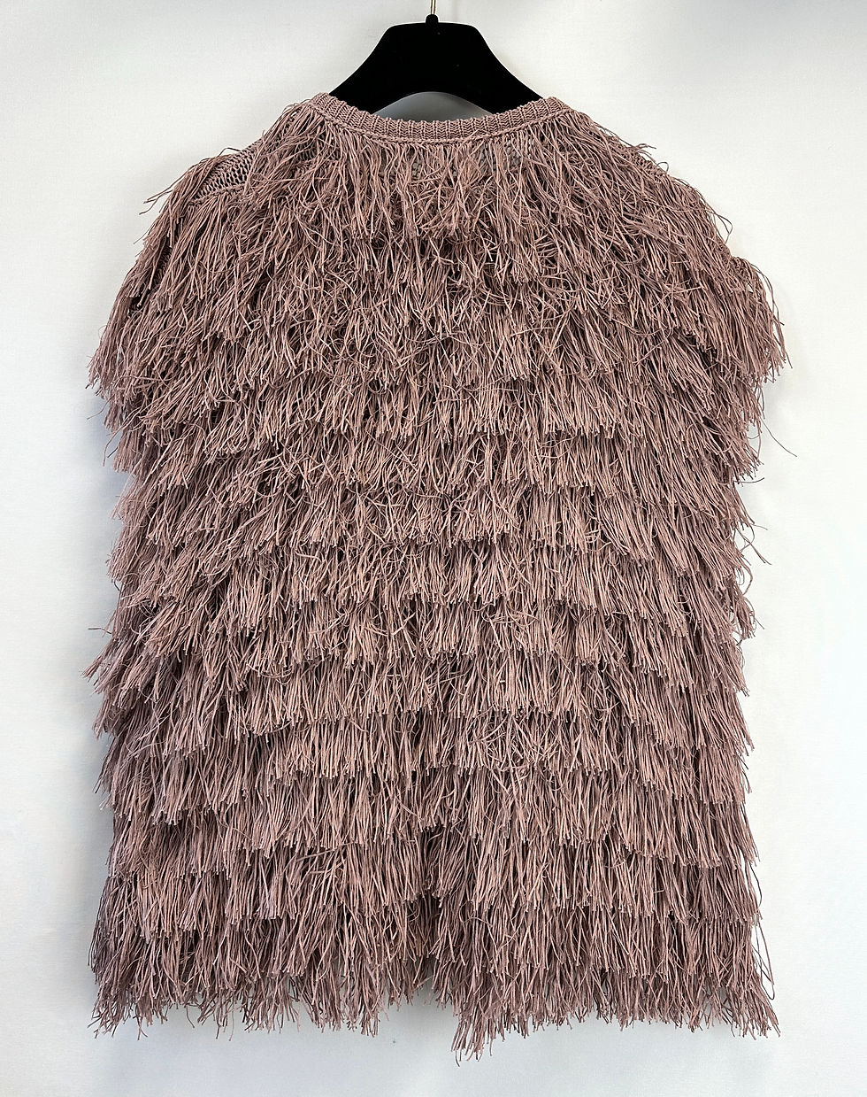 Miniatura: NWT BRUNELLO CUCINELLI Blush Pink Crew Neck Fringe Sleeveless Jacket L 8 Vest
