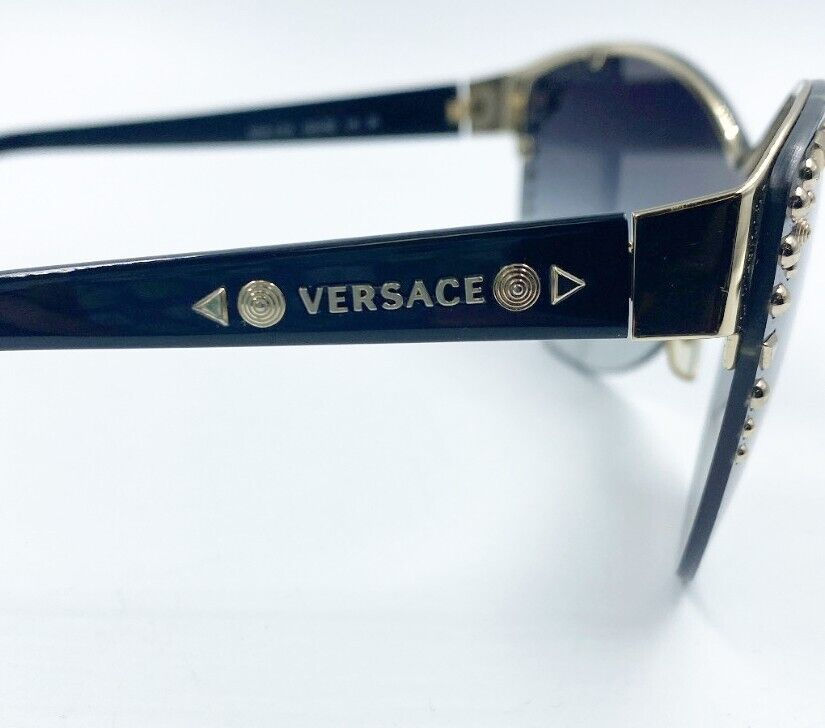 Miniatura: VERSACE MOD 2152 1350/13 Cat Eye Gold Stud Black Ombre Sunglasses